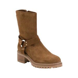 BERTUCHI Tan Made In Spain Suede Buckle Moto Booties